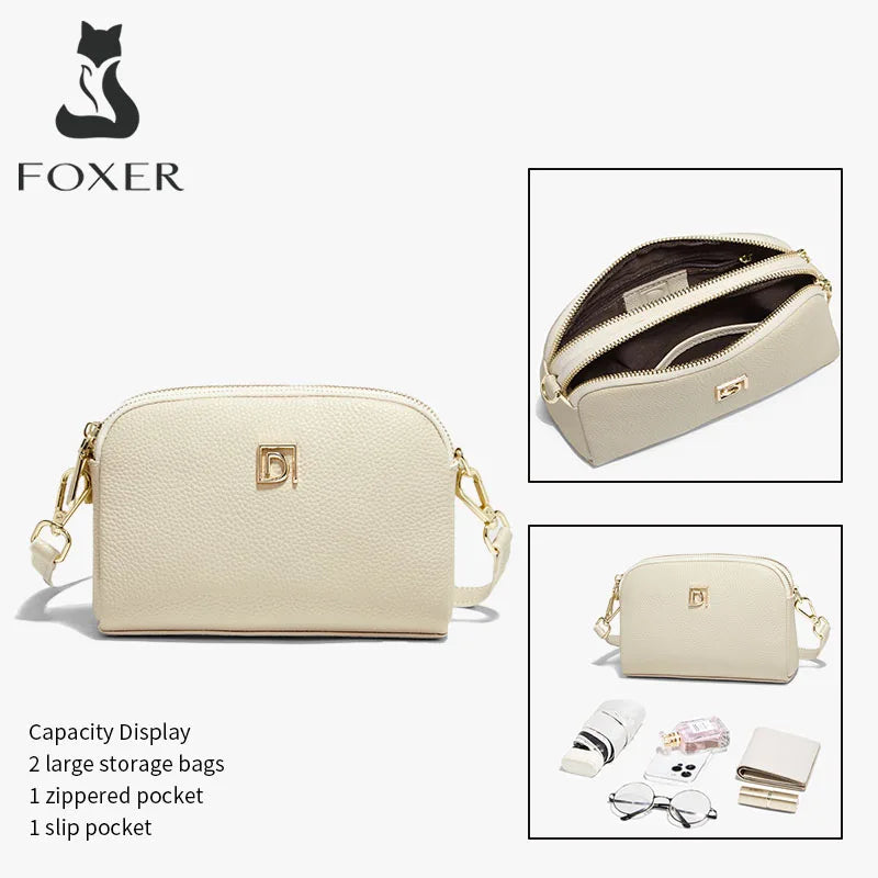 Foxer Lady S Shoulder Bag Genuine Leather Casual Crossbody Solid Commute Mother Day Gift