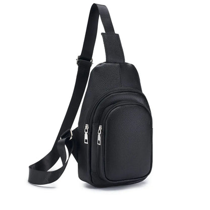 Genuine Leather Men's Sling Chest Bag – Crossbody Pack