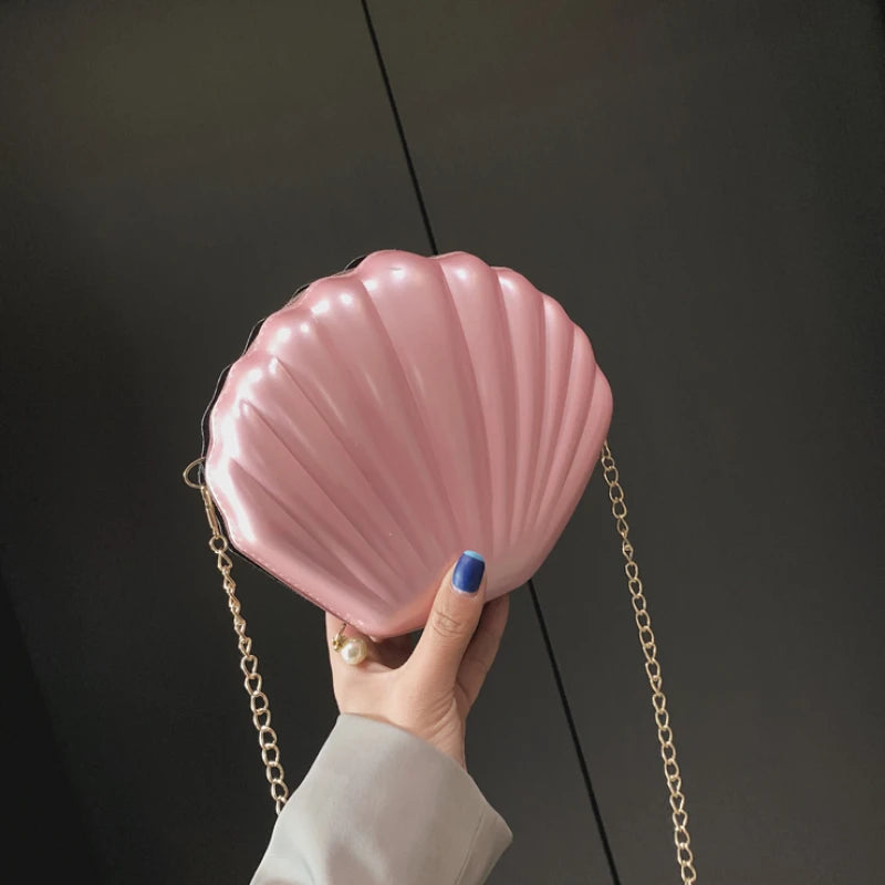 Shell Shape Crossbody Bag with Chain Strap for Women