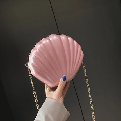 Shell Shape Crossbody Bag with Chain Strap for Women