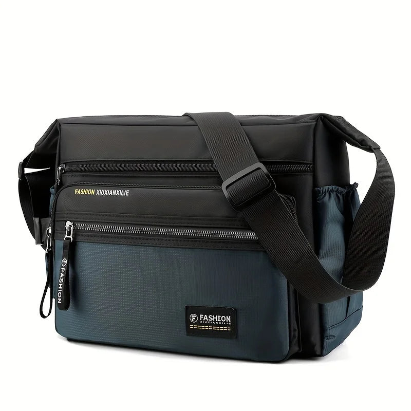 Waterproof Nylon Men's Crossbody Shoulder Bag – Multi-Pocket