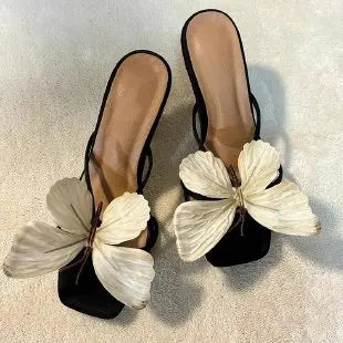 Flower Wedge Mules – Women's Open Toe Summer Sandals