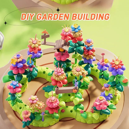 93-Piece Flower Garden Building Blocks Toy Set for Kids Ages 3-7