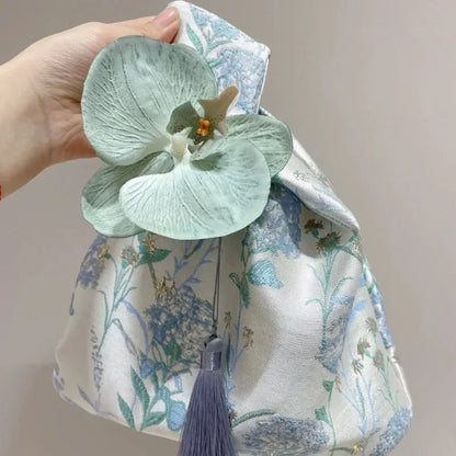 Chinese Knot Wrist Bag – Floral Tassel Pouch Handbag