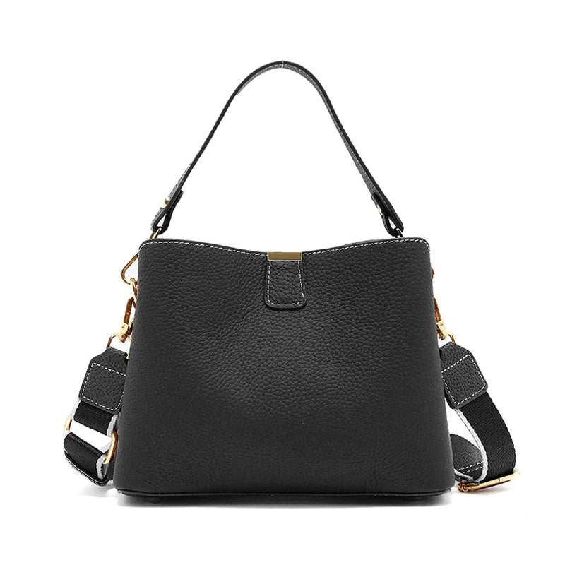 Genuine Leather Bucket Bag – Luxury Crossbody & Top Handle Bag