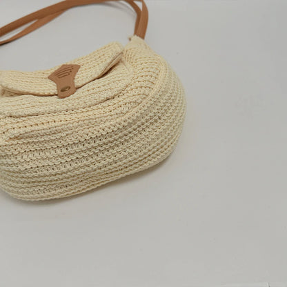 Crochet Crossbody Bag – Woven Hobo Shoulder Bag with Adjustable Strap
