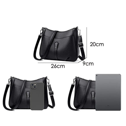 Roomy Soft Leather Crossbody Bag for Women – Classic Shoulder Purse