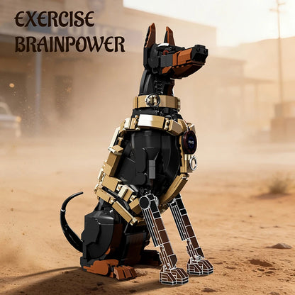 Doberman Police Dog Building Blocks Set – DIY Animal Brick Model