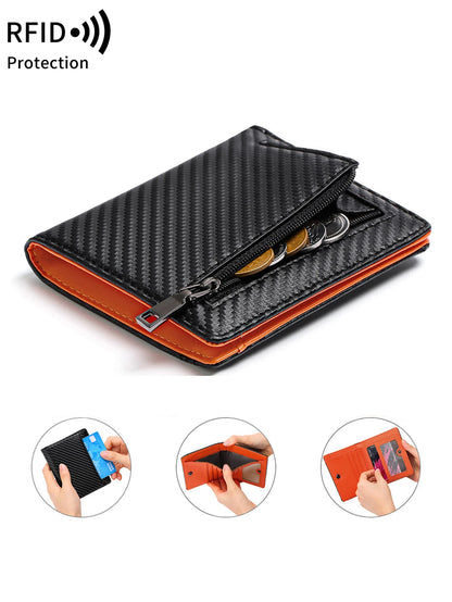 RFID Blocking Carbon Fiber Bifold Wallet for Men