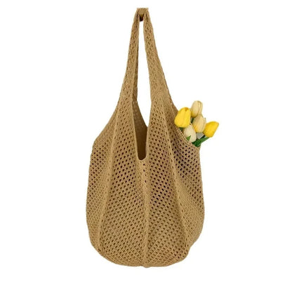 Crochet Mesh Tote Bag – Women's Large Hollow Woven Beach Bag