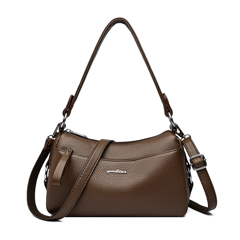 Women's Soft PU Leather Shoulder Crossbody Bag – Designer Handbag