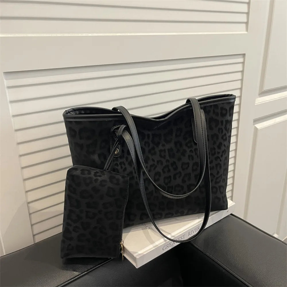 Leopard Print Tote Bag Set – 2-Piece Women's Shoulder Bag