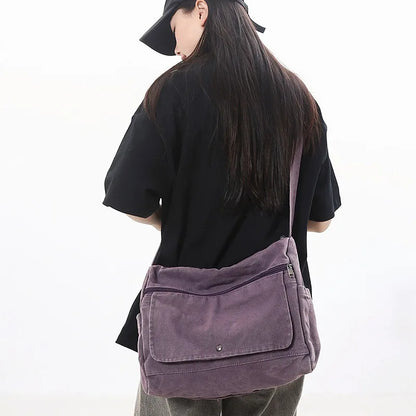 Retro Canvas Crossbody Bag Large Capacity for Men & Women