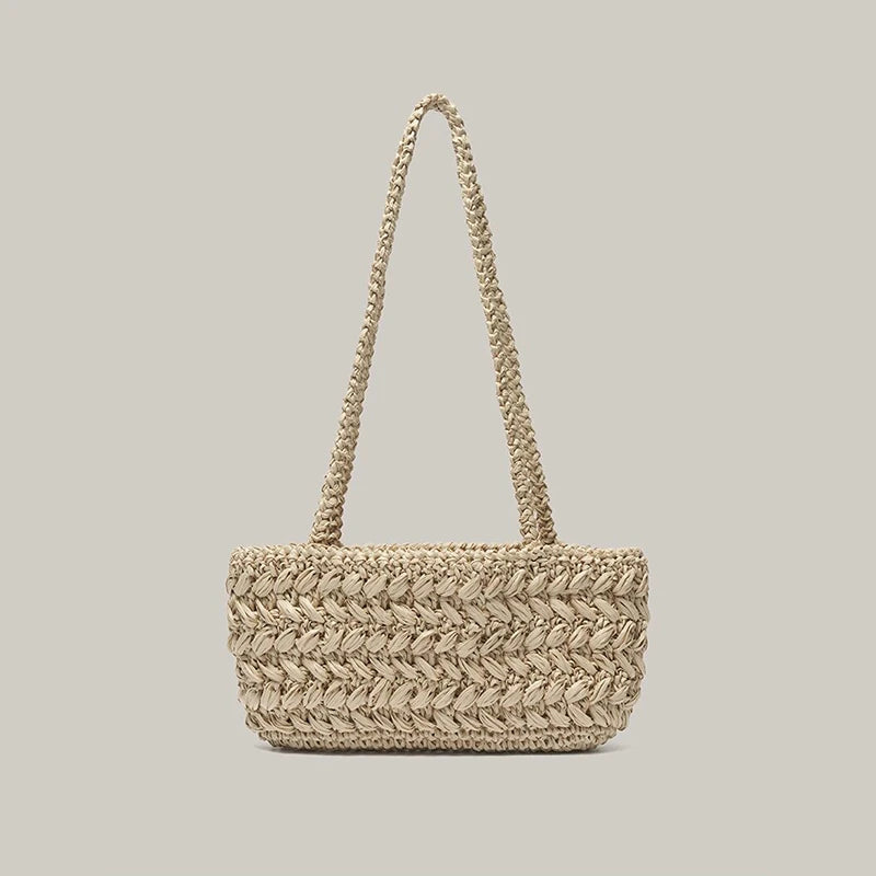 Woven Straw Shoulder Bag – Women's Raffia Underarm Handbag