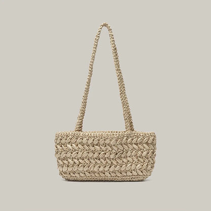 Woven Straw Shoulder Bag – Women's Raffia Underarm Handbag