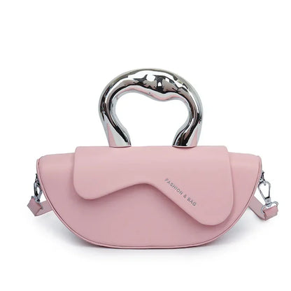 Sculptural Handle Shoulder Bag – Women's PU Leather Crossbody