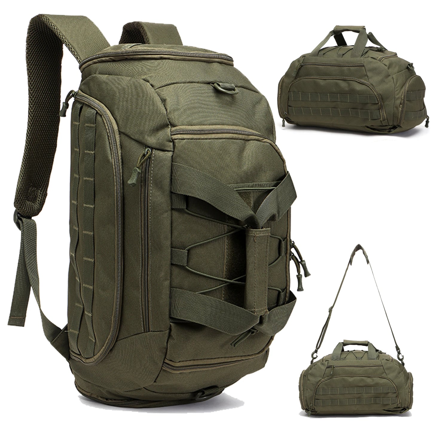 Tactical Gym Bag – 3-in-1 Convertible Backpack, Duffel & Sling with Shoe Compartment