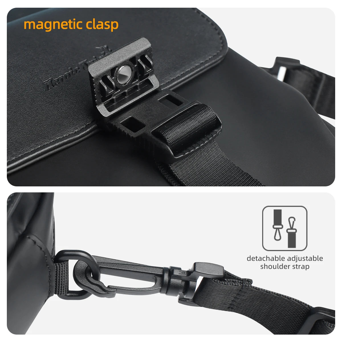 Mini Crossbody Shoulder Bag for Men – Water-Resistant Travel Passport Pouch
