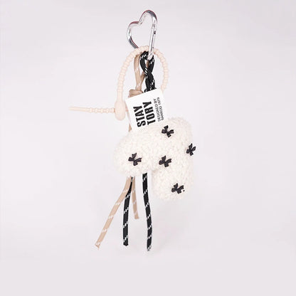 Plush Bow Keychain – Y2K Bag Charm & Car Key Pendant