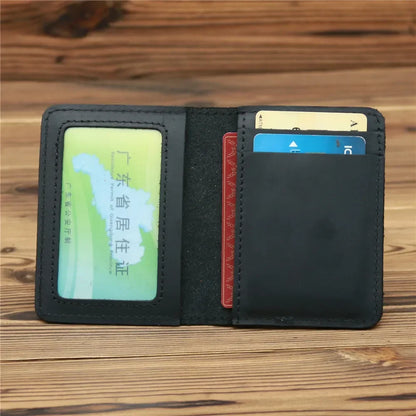 Leather Card Holder Slim Wallet Men Vintage Credit Card Case