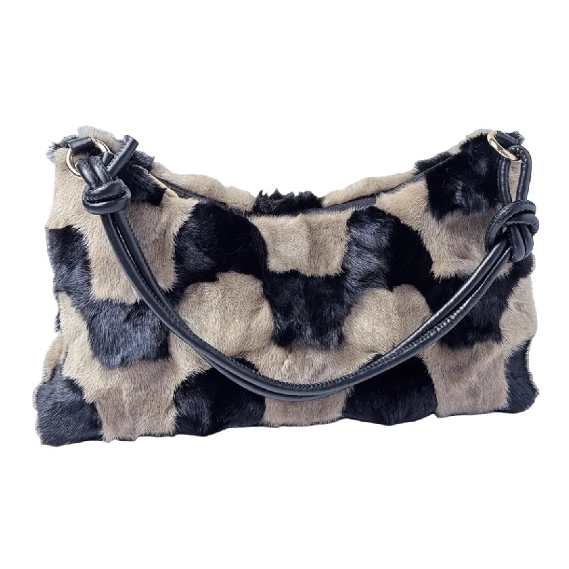 Real Fur Shoulder Bag Women Mink Hair Designer Luxury Handbag Trend Casual Elegant Female Bags