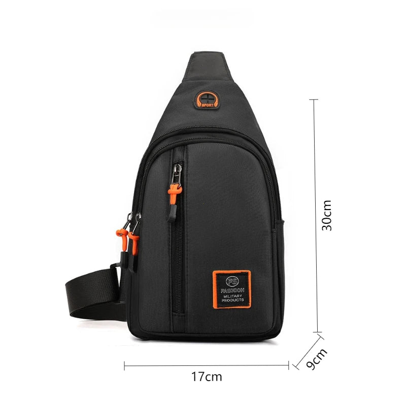 Men's Waterproof Oxford Crossbody Bag – Sports & Travel Chest Pouch