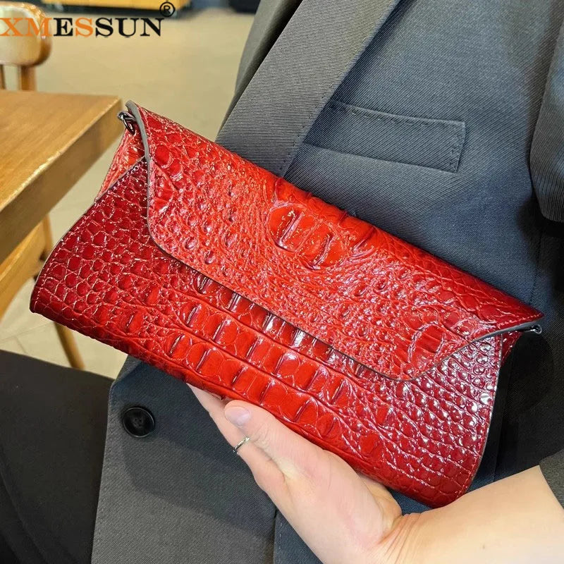 Crocodile Pattern Clutch Envelope Bag for Women