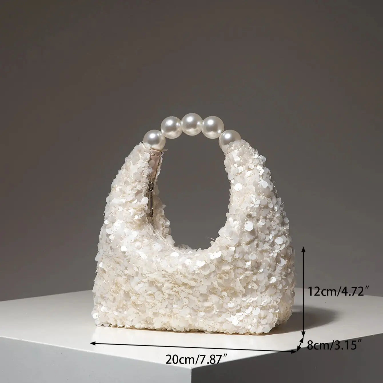 Sequin Pearl Handle Bag – Glitter Hobo Purse for Gala & Wedding