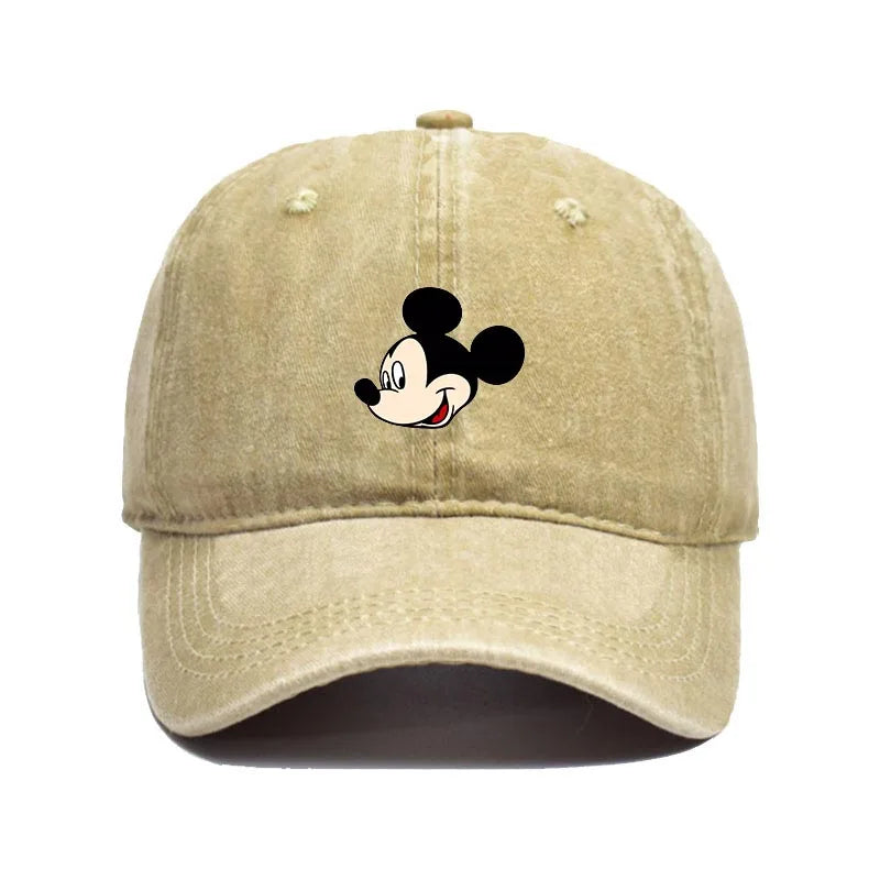 Cartoon Print Washed Baseball Cap – Unisex Vintage Snapback Hat