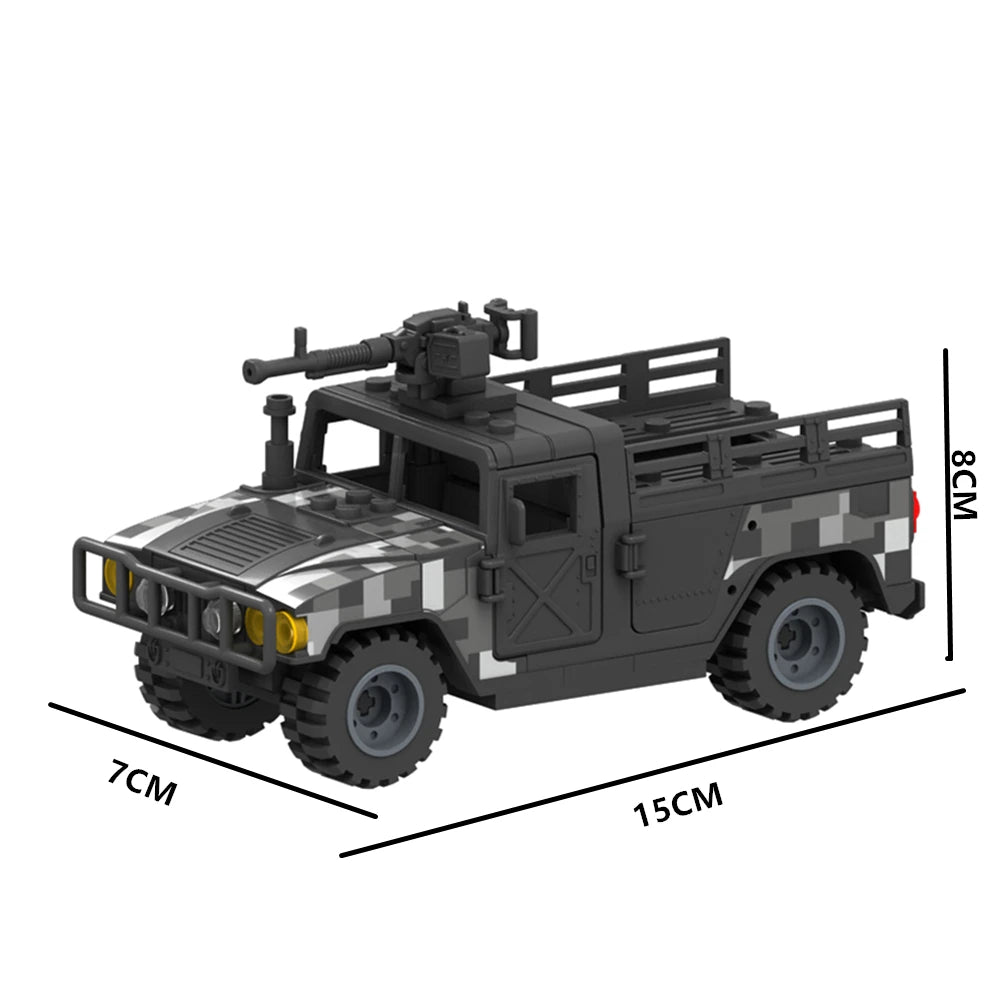 Military Humvee Armored Truck Building Blocks MOC Set
