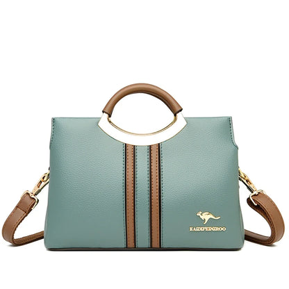 Genuine Leather Crossbody Bag for Women – 3-Layer Designer Shoulder Purse