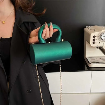 Acrylic Cylinder Clutch Purse – Luxury Evening Bag with Chain Strap
