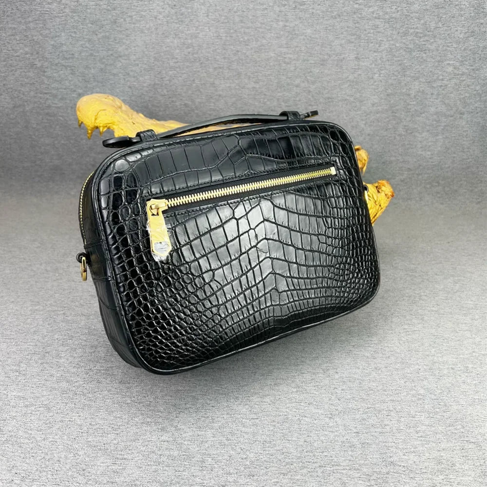 Crocodile Leather Crossbody Bag for Men – Luxury Flap Shoulder Bag