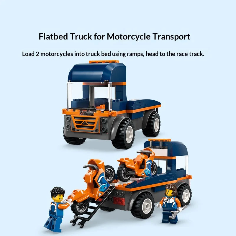 LEGO City 60491 Motorcycle Transporter Building Set – 88 Pieces, Ages 4+