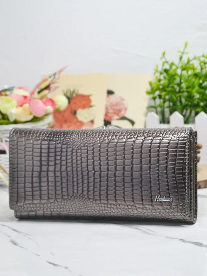 Luxury Alligator Leather Long Wallet for Women