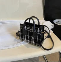 Mini Check Pattern Crossbody Bag – Lightweight Women's Shoulder Handbag