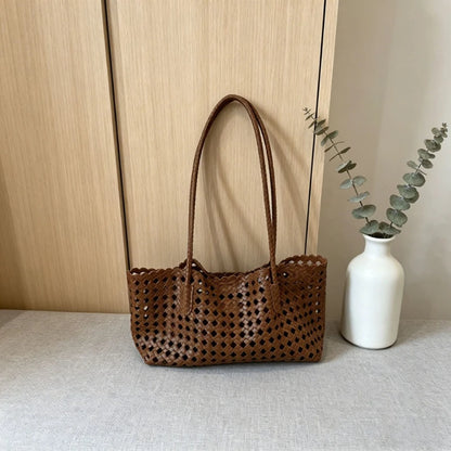 Hollow Woven Basket Shoulder Bag – Large Boho Vacation Tote