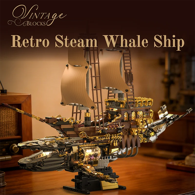 Steampunk Whale Airship MOC Building Set – 1979 Pieces
