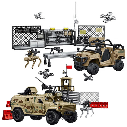 Military Armored Vehicle Building Blocks Set – Army Truck Model Kit