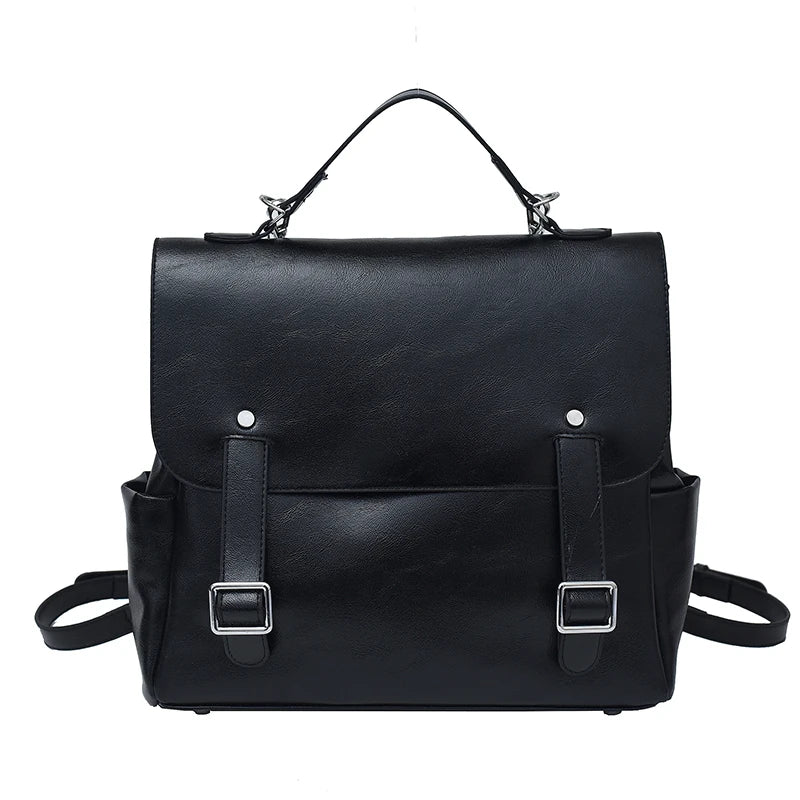 Leather Women's Backpack – Vintage College Style Shoulder Bag