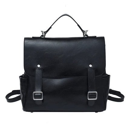 Leather Women's Backpack – Vintage College Style Shoulder Bag