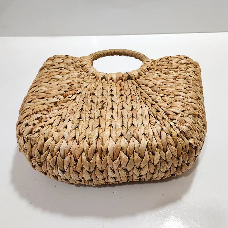 Handwoven Straw Beach Bag – Bohemian Wicker Tote for Women