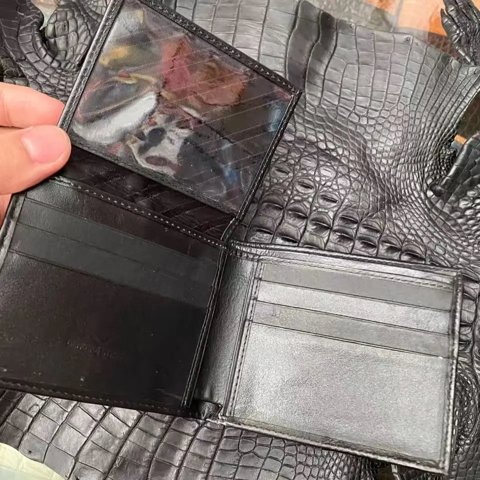 Genuine Stingray Leather Men's Bifold Wallet – Large Capacity
