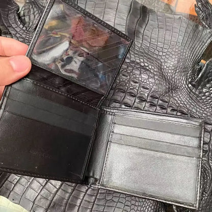 Genuine Stingray Leather Men's Bifold Wallet – Large Capacity
