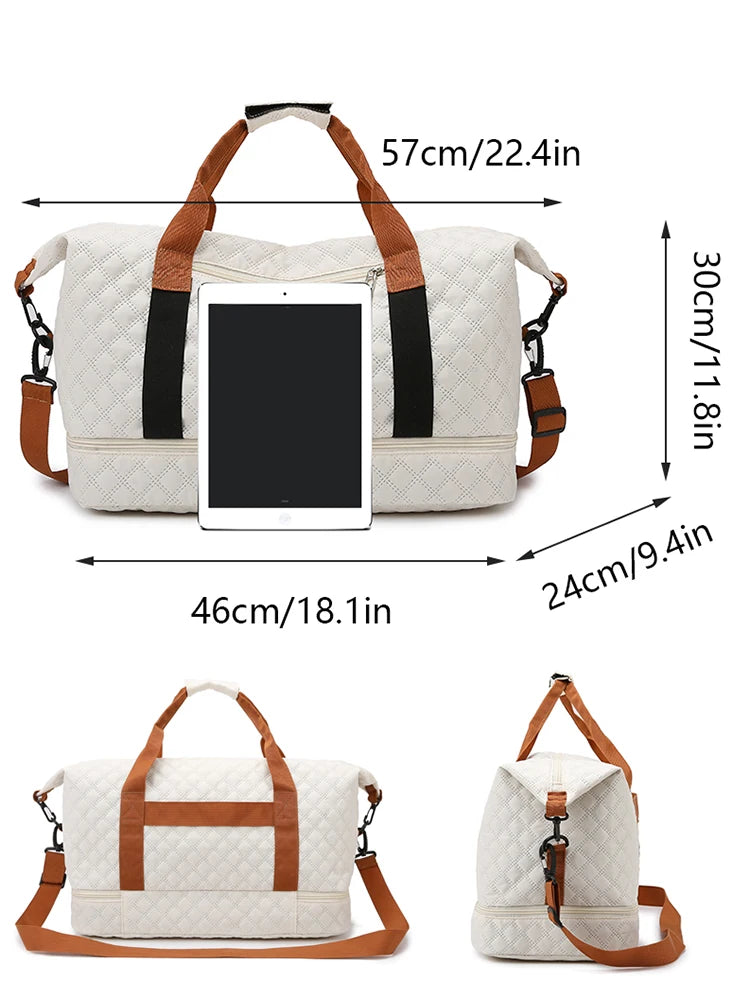 Travel Duffle Bag with Shoe Compartment – Large Weekender