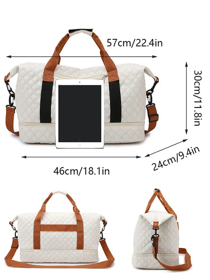 Travel Duffle Bag with Shoe Compartment – Large Weekender