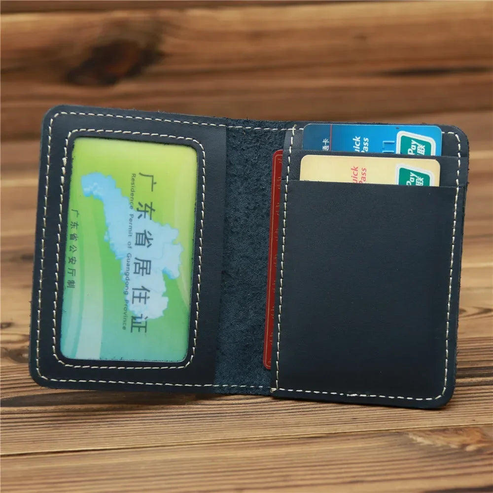 Leather Card Holder Slim Wallet Men Vintage Credit Card Case