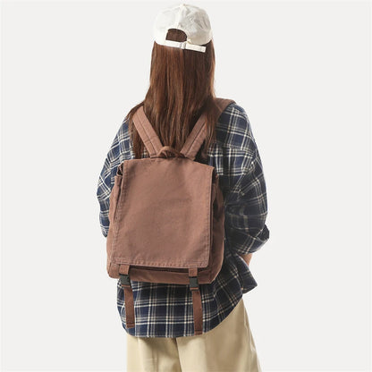 Canvas Backpack for Women – Casual Flip Flap School & Travel Bag