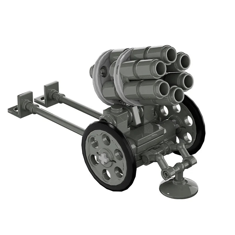 Military Anti-Aircraft Cannon MOC Building Blocks Model – WWII Artillery Brick Kit