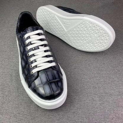 Crocodile Leather Men's Sneakers – Luxury Casual Shoes